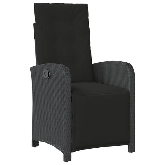 Ensemble de bistro 3 pcs | Mobilier d'extérieur avec coussins noir résine tressée Maison Chic - Image 4
