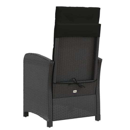 Ensemble de bistro 3 pcs | Mobilier d'extérieur avec coussins noir résine tressée Maison Chic - Image 7