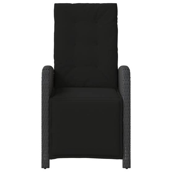 Ensemble de bistro 3 pcs | Mobilier d'extérieur avec coussins noir résine tressée Maison Chic - Image 5