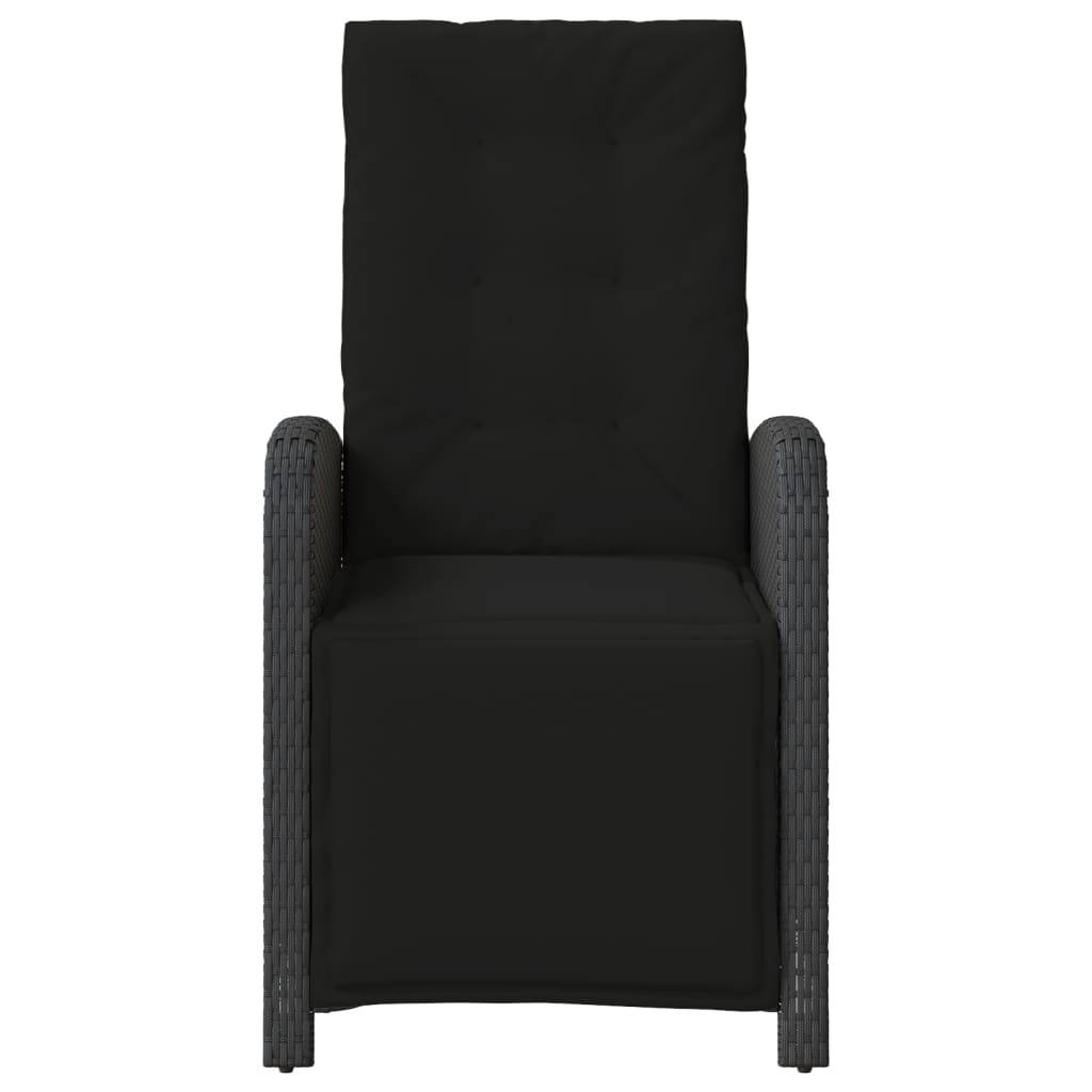 Ensemble de bistro 3 pcs | Mobilier d'extérieur avec coussins noir résine tressée Maison Chic - Image 5