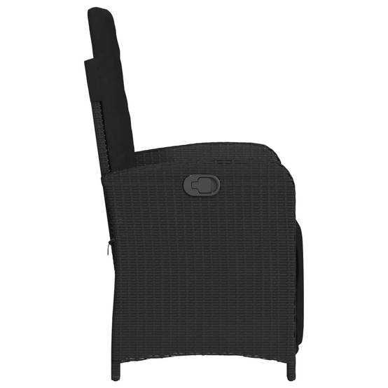Ensemble de bistro 3 pcs | Mobilier d'extérieur avec coussins noir résine tressée Maison Chic - Image 6