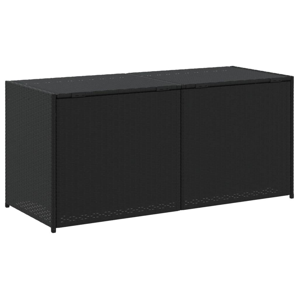 Coffre de rangement - Boîte de rangement extérieure - Coffre de jardin noir 283L résine tressée - Image 6