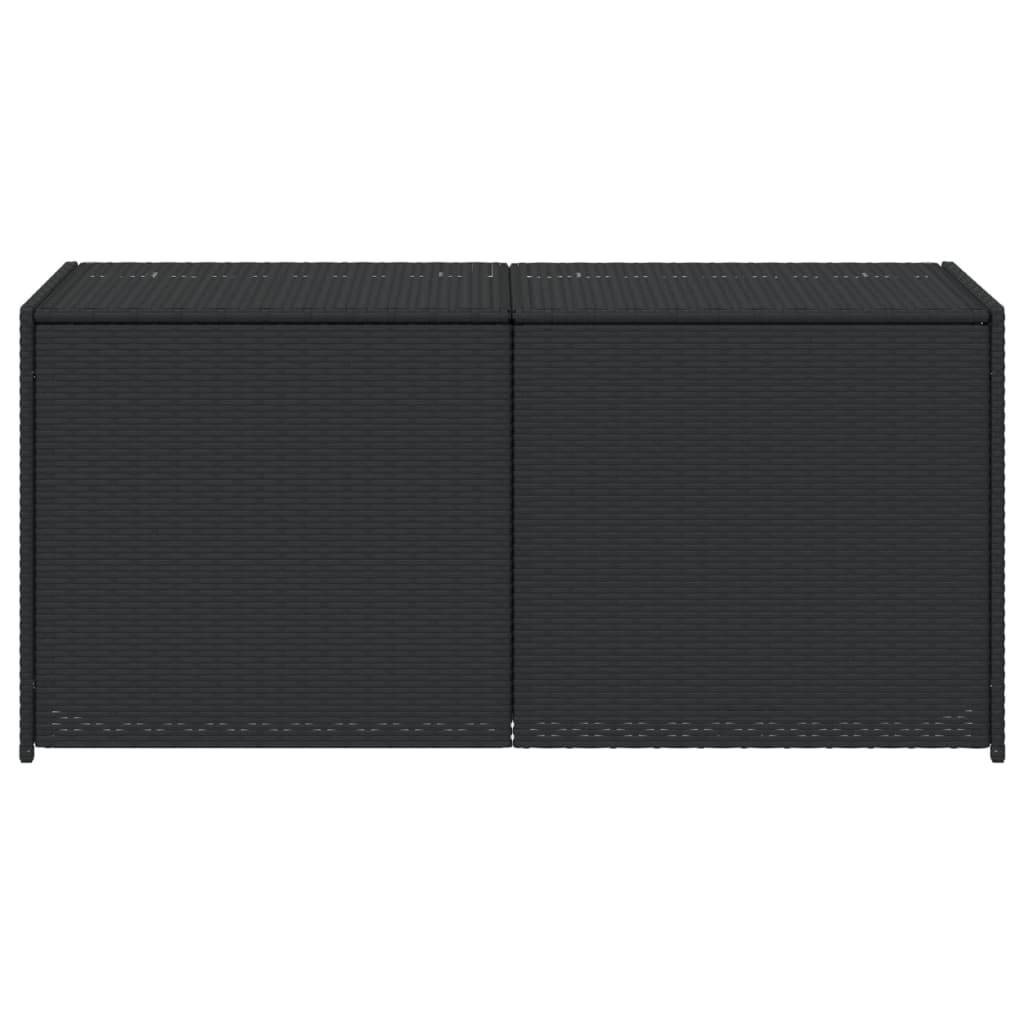 Coffre de rangement - Boîte de rangement extérieure - Coffre de jardin noir 283L résine tressée - Image 4