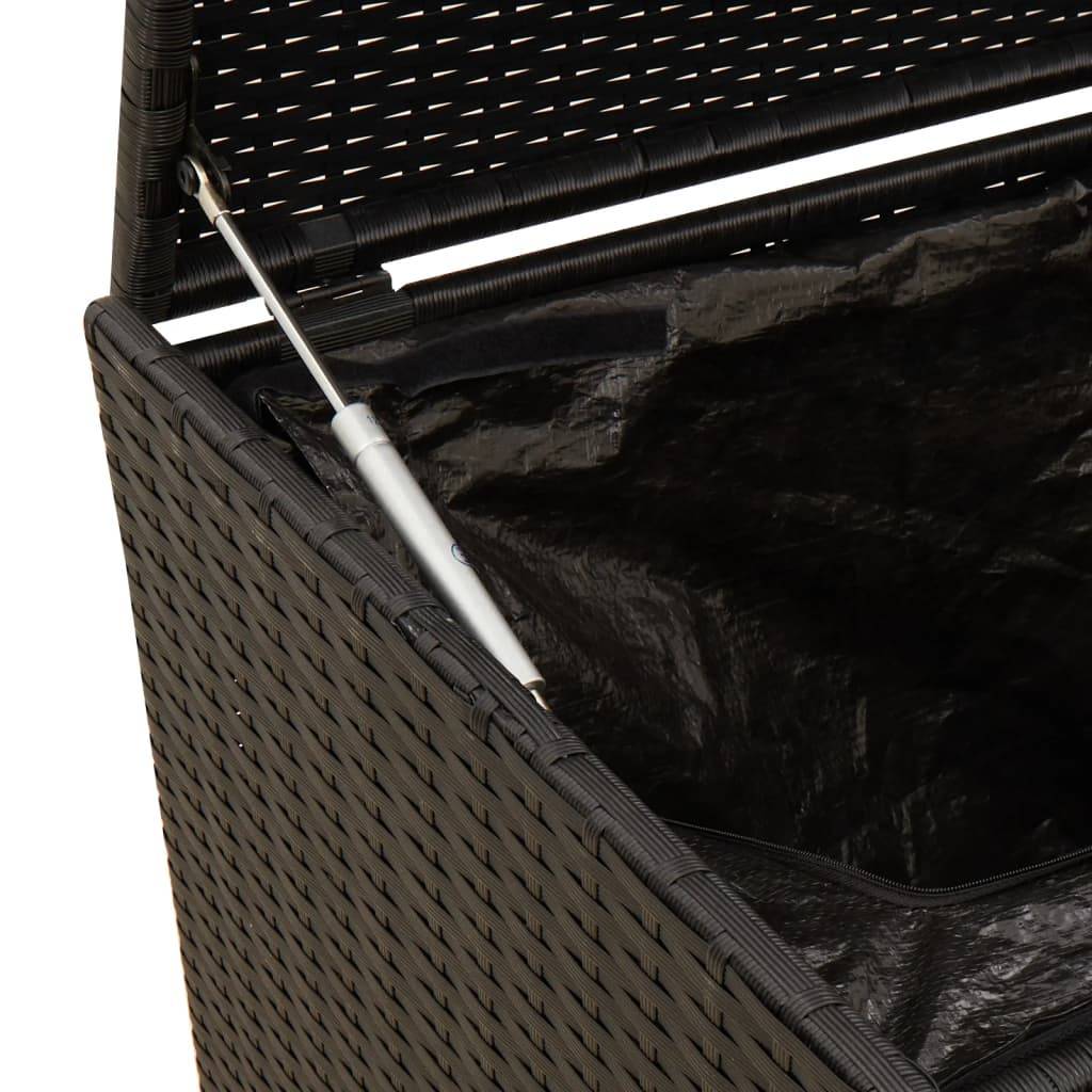 Coffre de rangement - Boîte de rangement extérieure - Coffre de jardin noir 283L résine tressée - Image 8