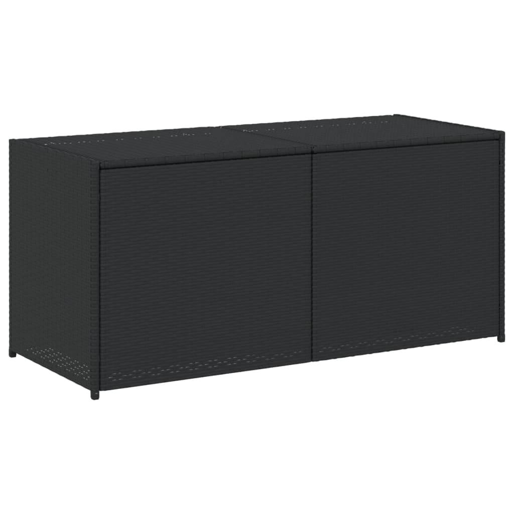 Coffre de rangement - Boîte de rangement extérieure - Coffre de jardin noir 283L résine tressée - Image 1