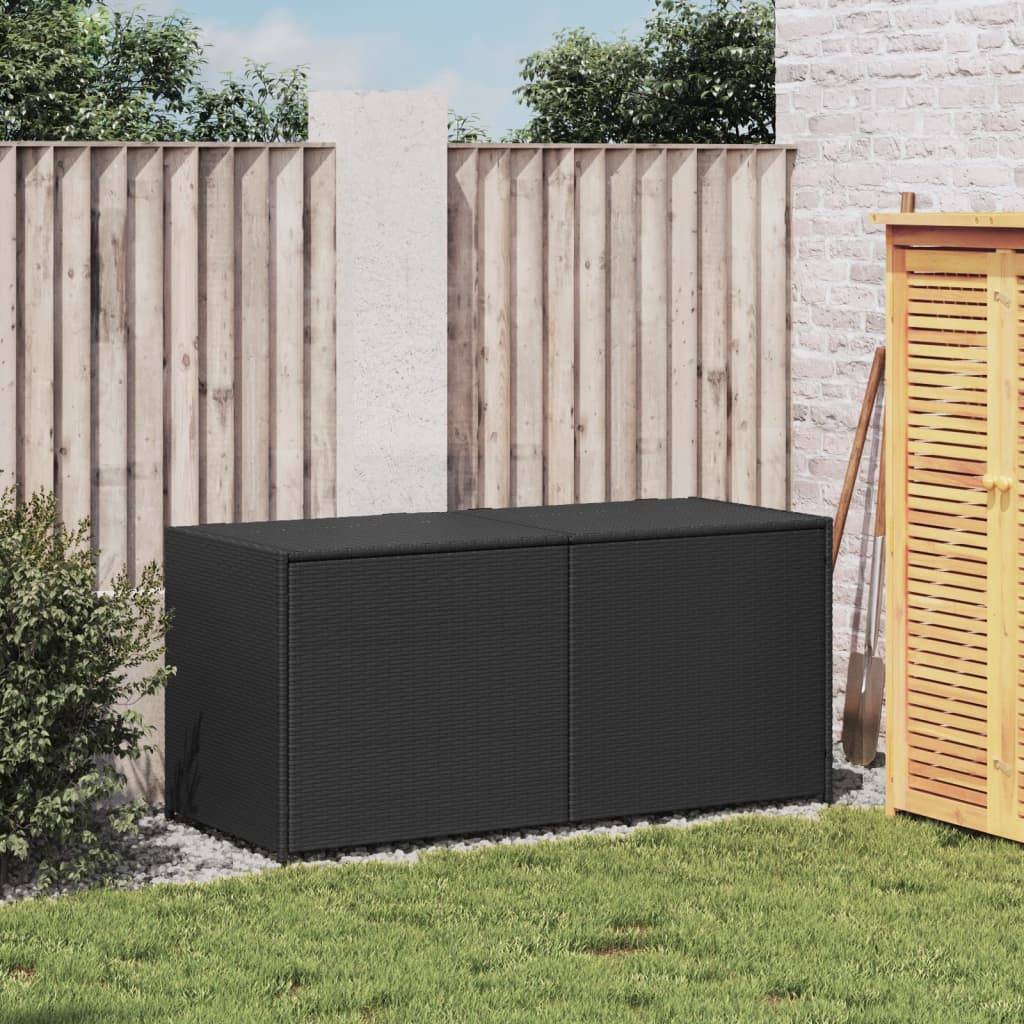 Coffre de rangement - Boîte de rangement extérieure - Coffre de jardin noir 283L résine tressée - Image 3
