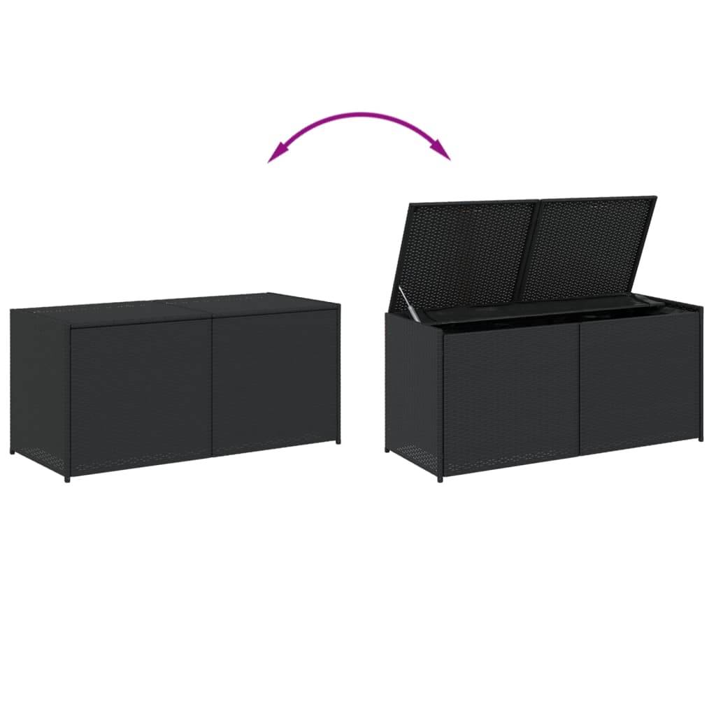 Coffre de rangement - Boîte de rangement extérieure - Coffre de jardin noir 283L résine tressée - Image 7