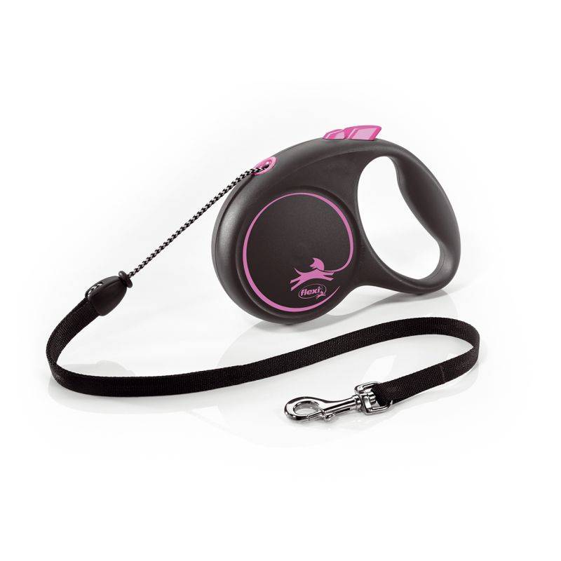 Flexi - Laisse Black Design M Cord 5m black/ pink FU22C5-251-S-CP Flexi - Image 1