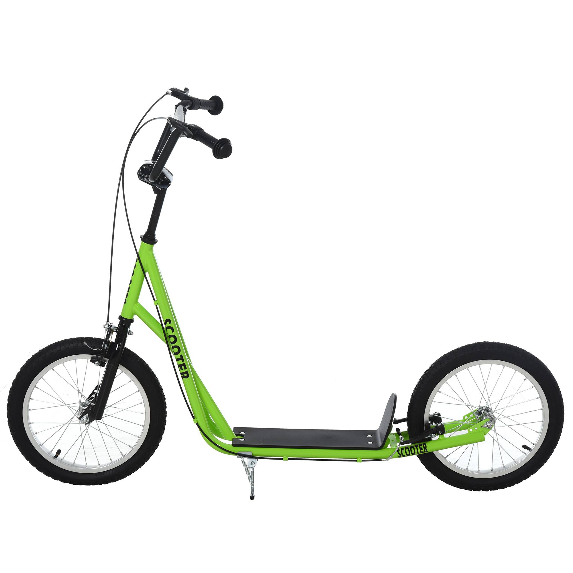 Trottinette patinette pour Enfants à partir de 5 Ans Grands pneus Guidon réglable poignée Frein et béquille Acier Vert - Image 10