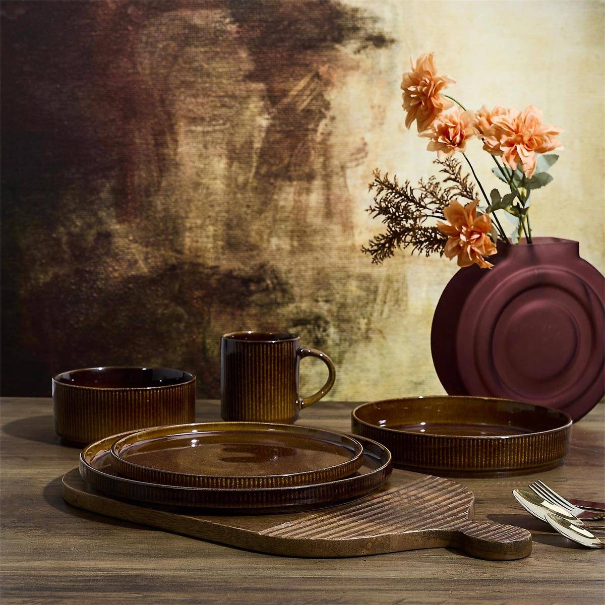 Cook Concept - Lot de 6 Assiettes Creuses "Ysia" 20cm Marron - Image 3