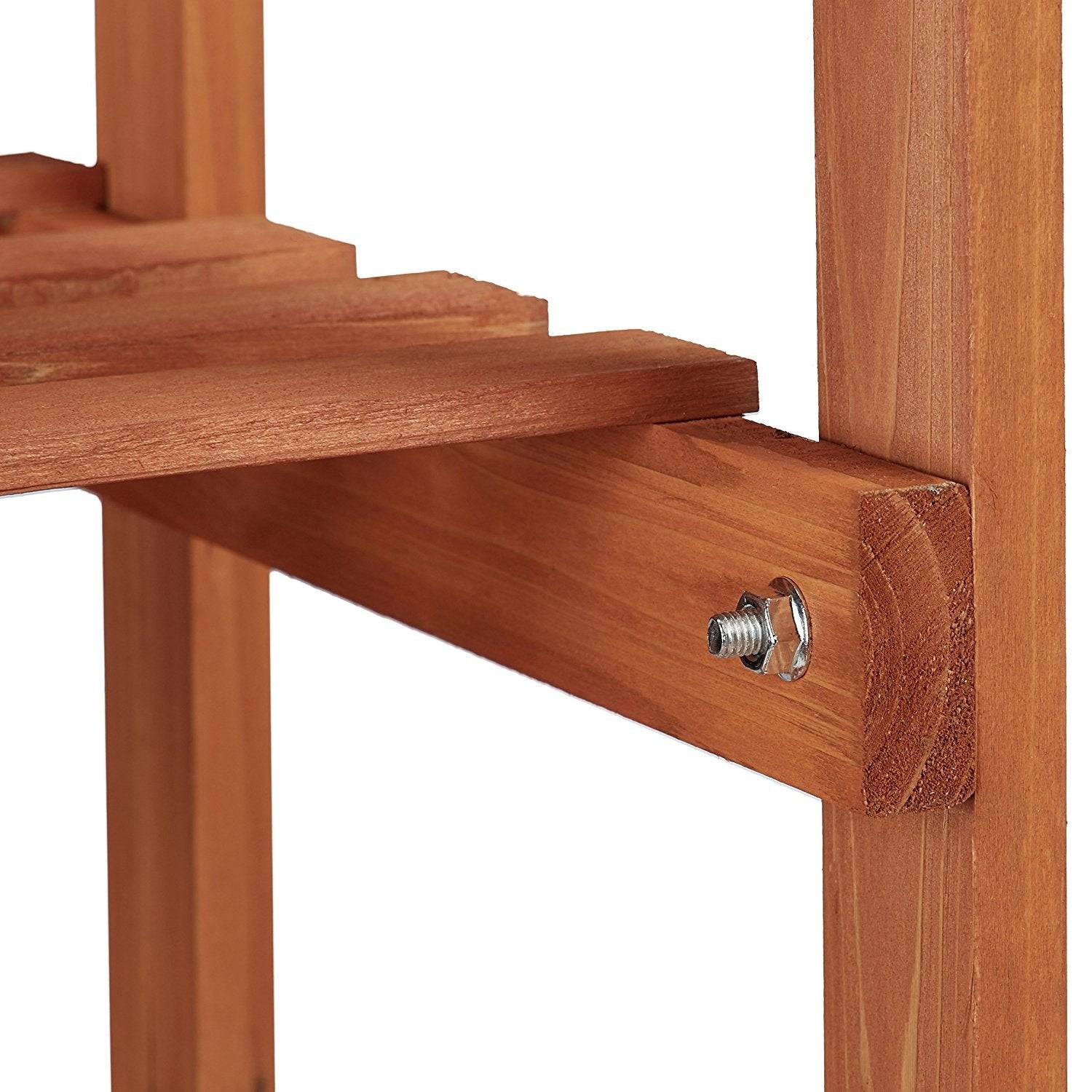 Helloshop26 - Étagère à fleurs en bois escalier pour plantes 5 niveaux marron clair - Image 4