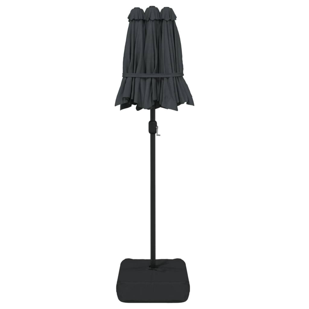 Parasol de jardin | Parasol d'extérieur à double tête avec LED anthracite 316x145 cm Maison Chic - Image 7