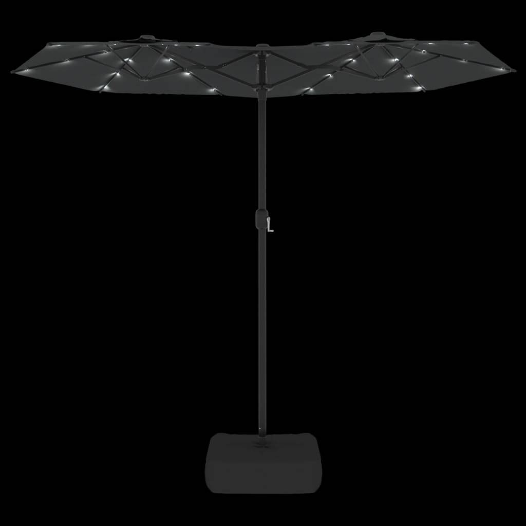 Parasol de jardin | Parasol d'extérieur à double tête avec LED anthracite 316x145 cm Maison Chic - Image 6