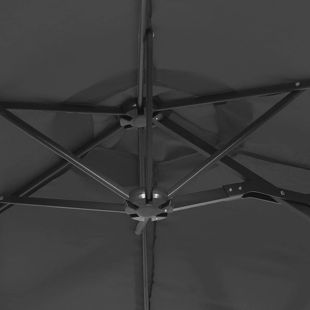 Parasol de jardin | Parasol d'extérieur à double tête avec LED anthracite 316x145 cm Maison Chic - Image 8