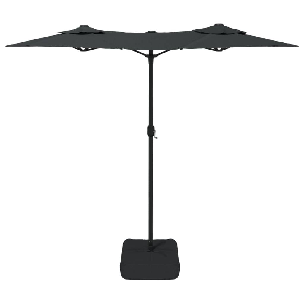 Parasol de jardin | Parasol d'extérieur à double tête avec LED anthracite 316x145 cm Maison Chic - Image 5