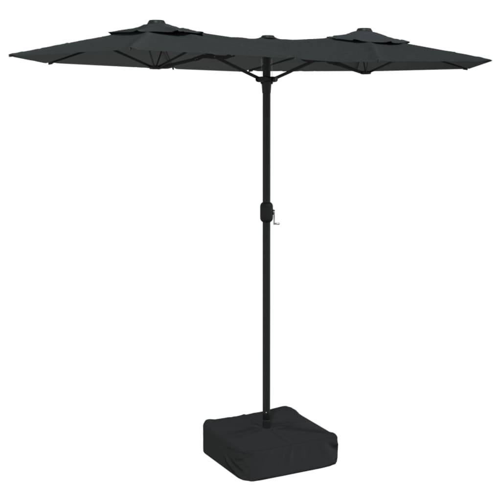 Parasol de jardin | Parasol d'extérieur à double tête avec LED anthracite 316x145 cm Maison Chic - Image 1