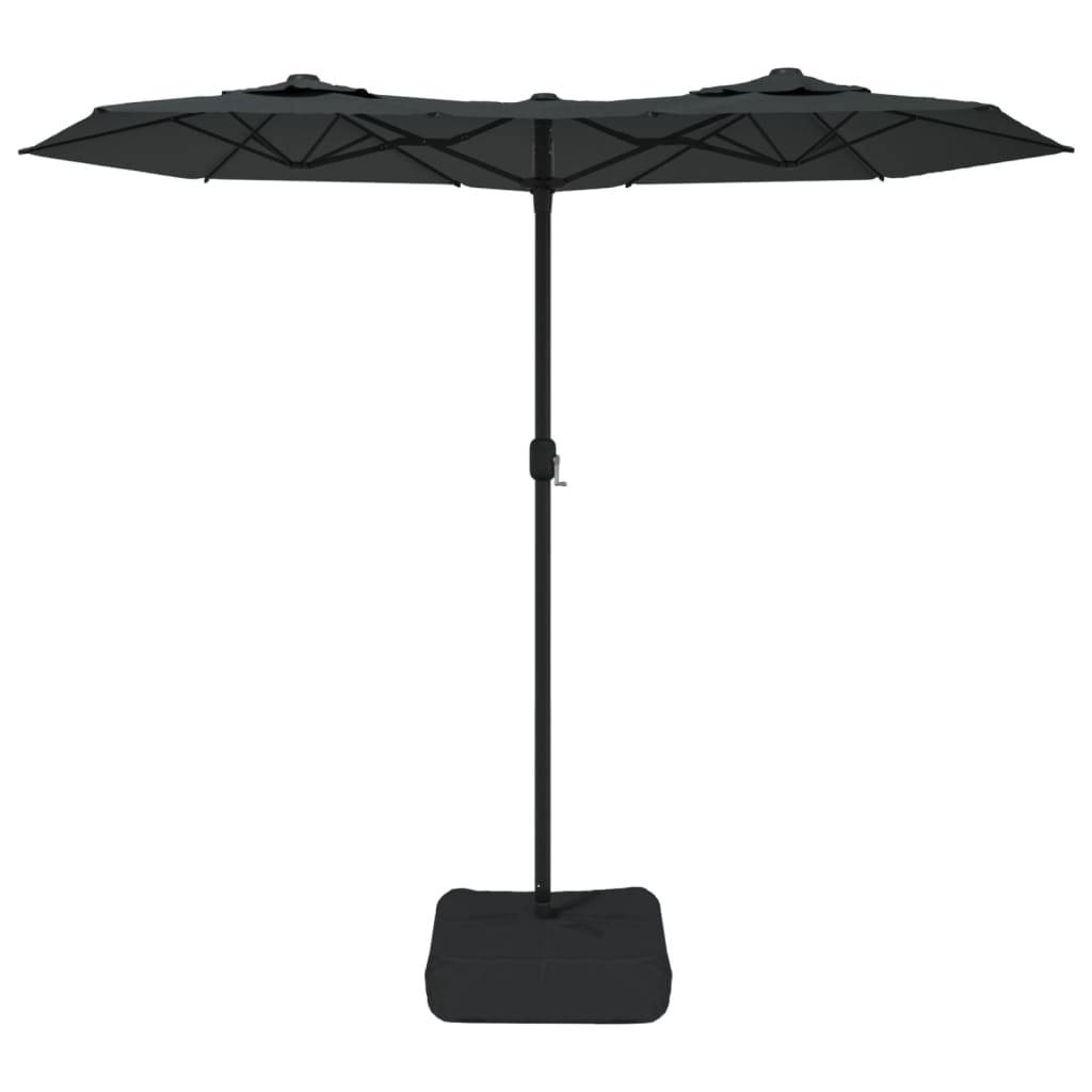 Parasol de jardin | Parasol d'extérieur à double tête avec LED anthracite 316x145 cm Maison Chic - Image 4