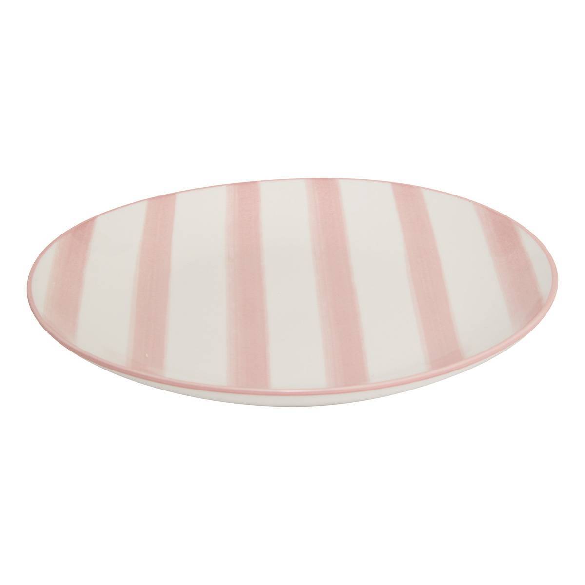 Atmosphera - Lot de 6 Assiette plate rayée Charlie rose D19cm - Atmosphera Créateur d'intérieur - Image 5
