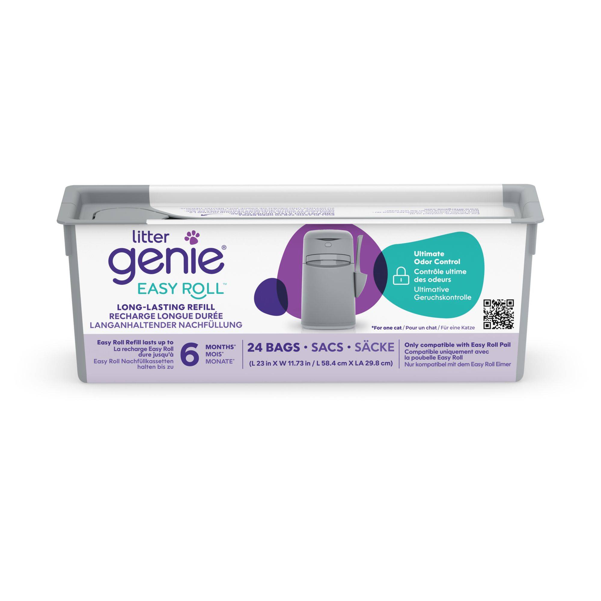 1 recharge Easy Roll Littergenie 24 sacs - Image 1
