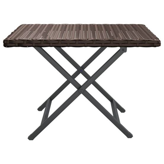 Petite Table d'Appoint Pliable en Résine Tressée Marron 45x35cm – ComfortXL Outdoor Living - Image 3