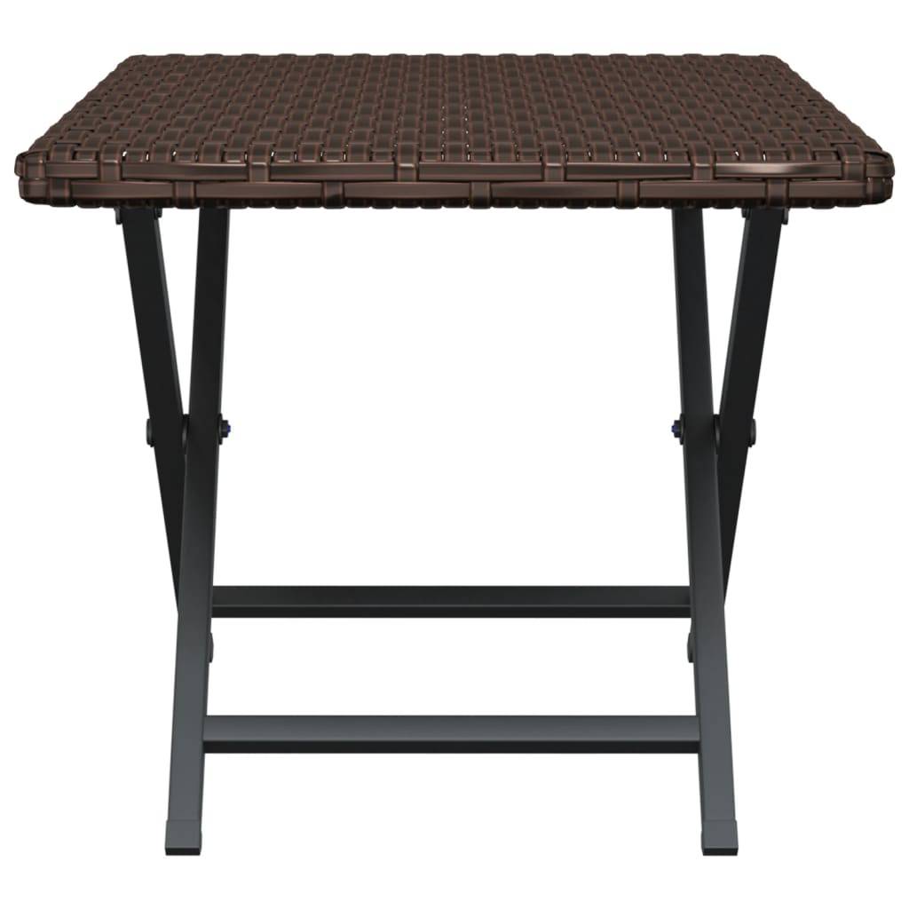 Petite Table d'Appoint Pliable en Résine Tressée Marron 45x35cm – ComfortXL Outdoor Living - Image 4