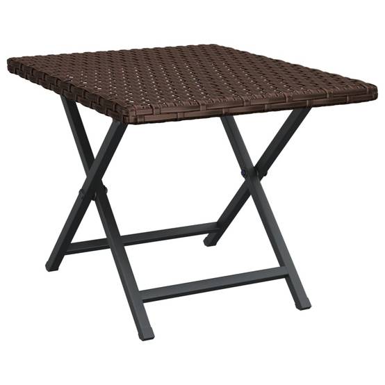 Petite Table d'Appoint Pliable en Résine Tressée Marron 45x35cm – ComfortXL Outdoor Living - Image 2