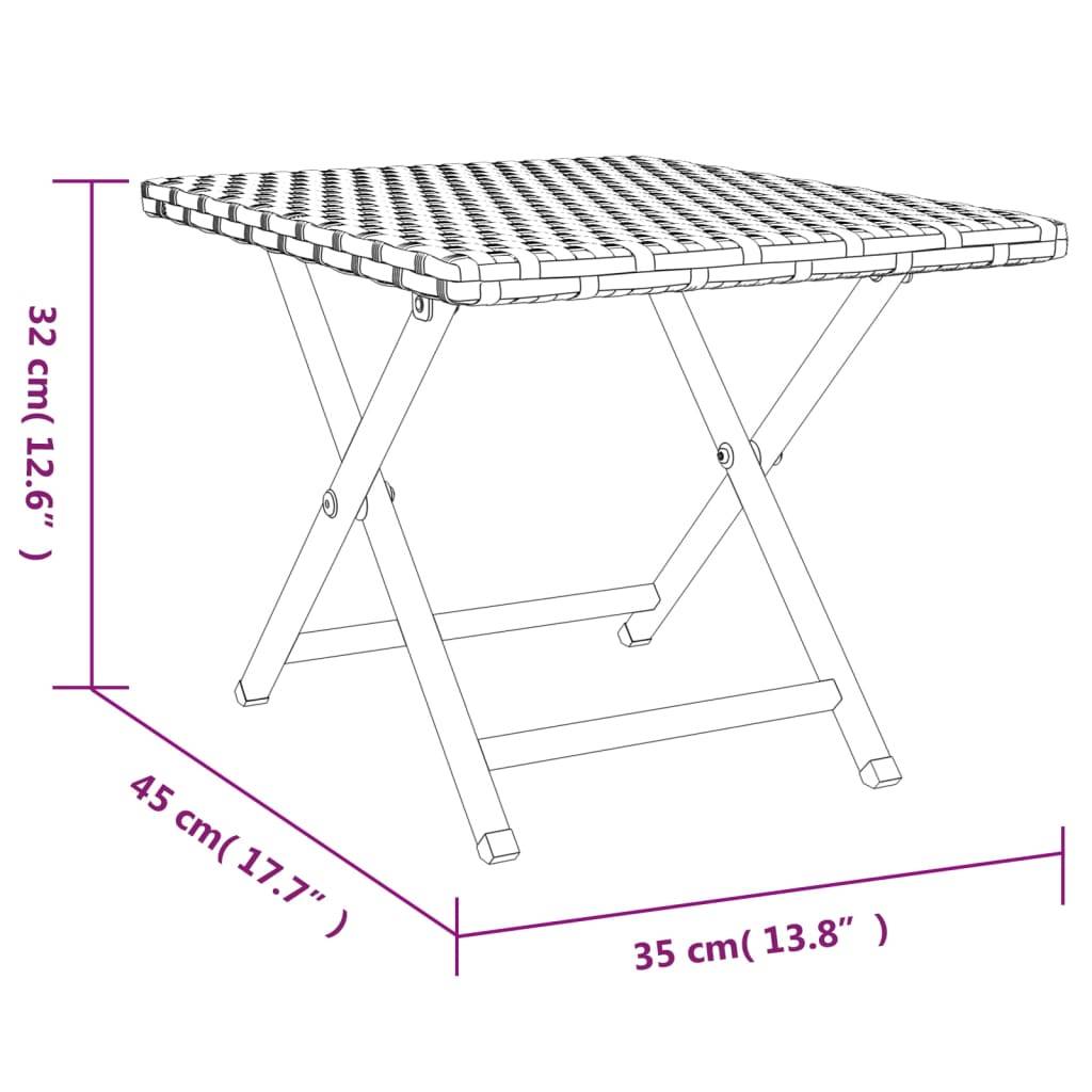 Petite Table d'Appoint Pliable en Résine Tressée Marron 45x35cm – ComfortXL Outdoor Living - Image 7