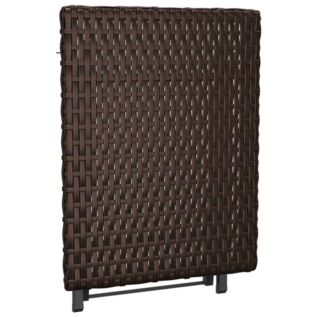 Petite Table d'Appoint Pliable en Résine Tressée Marron 45x35cm – ComfortXL Outdoor Living - Image 5