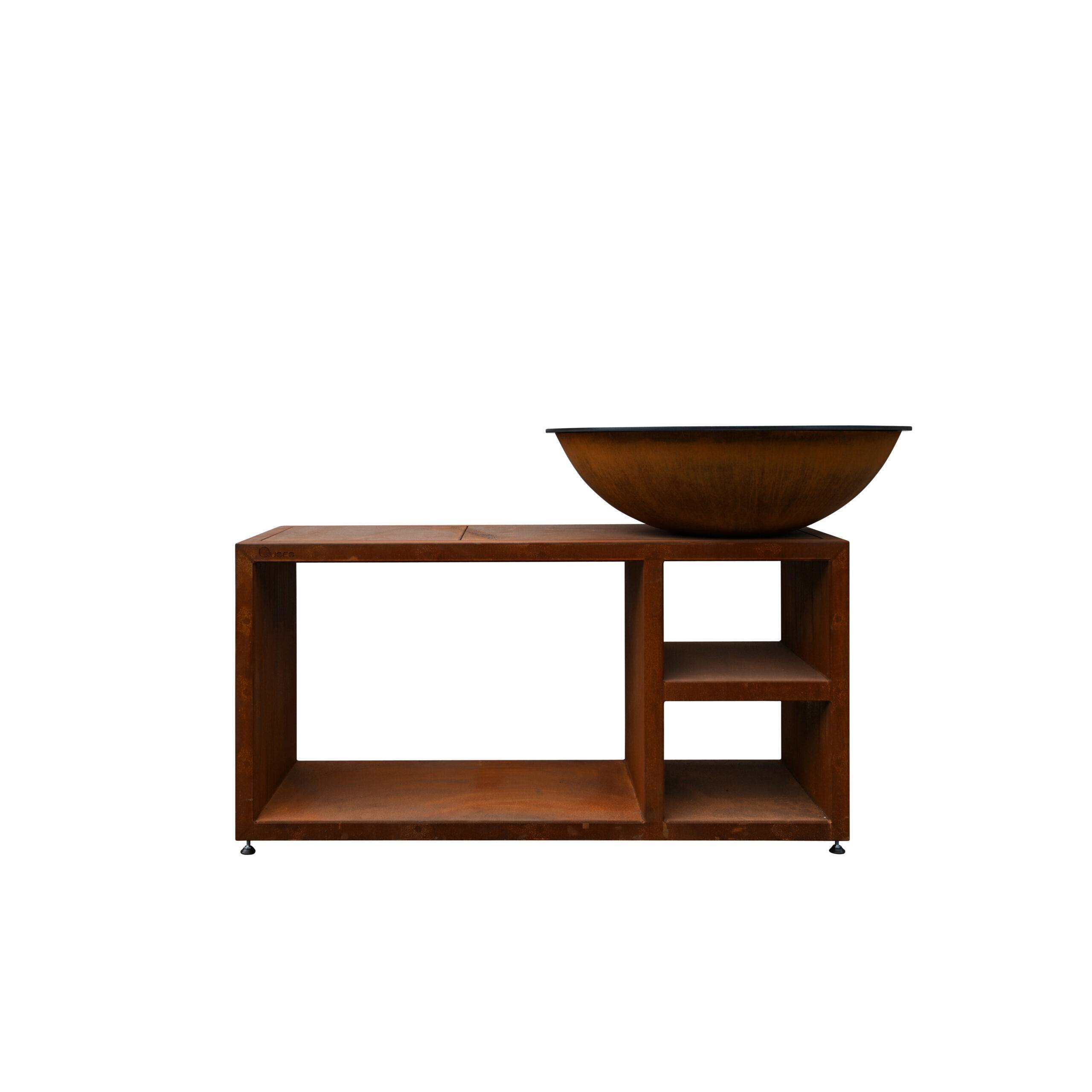 Brasero Piatto Tavolo Large Corten diam94 + Grille + Spatule + Housse - Image 1