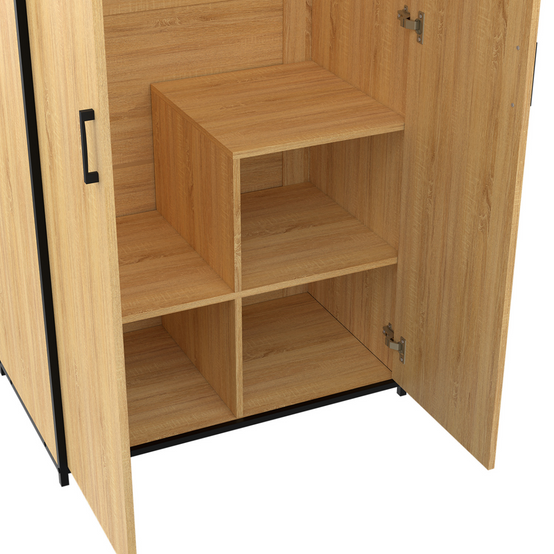 Armoire 2 portes DETROIT penderie 80 cm avec étagères rangement maxi capacité design industriel - Image 6