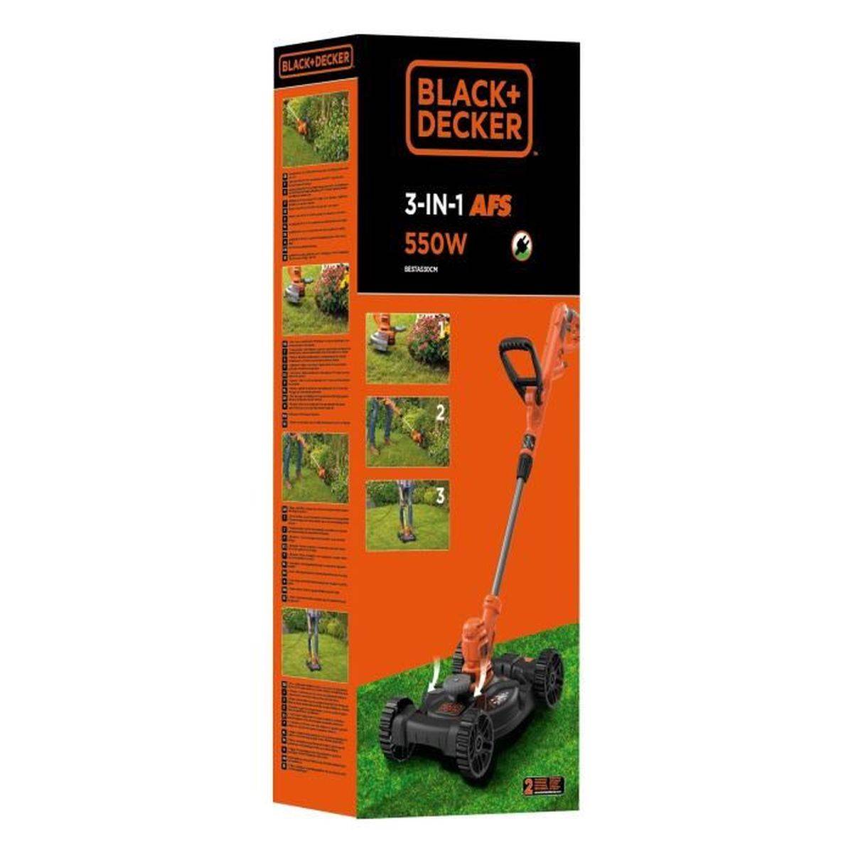 Black & Decker - Coupe-bordures électrique 3 en 1 550 W, largeur de coupe 30 cm, fil 1,6 mm - BLACK + DECKER - Image 9