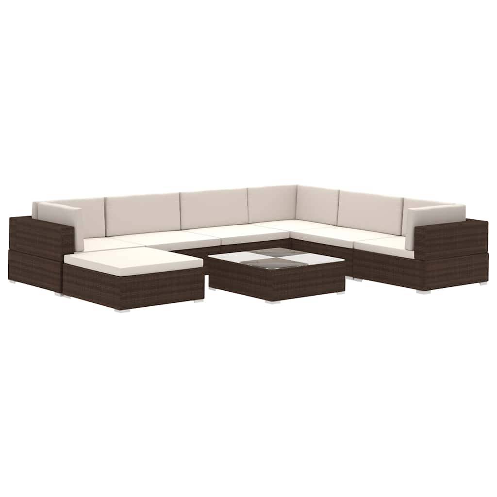 Vidaxl - Salon de jardin 8 pcs avec coussins Résine tressée Marron vidaXL 41260 - Image 2