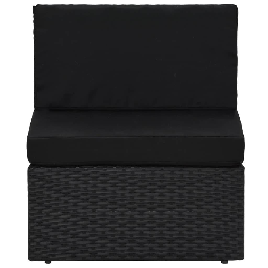 Helloshop26 - Salon de jardin meuble d'extérieur ensemble de mobilier 8 pièces résine tressée noir - Image 8