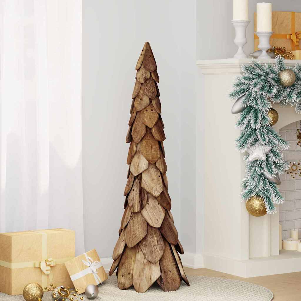 Maison Chic - Sapin de Noël | Arbre de Noël avec support Marron 111 cm Bois de teck solide Maison Chic - Image 3