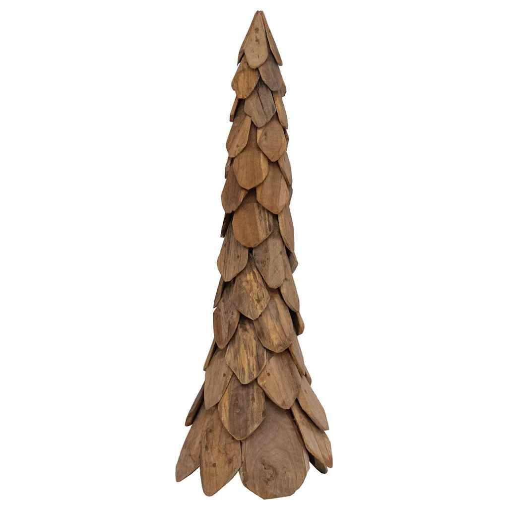 Maison Chic - Sapin de Noël | Arbre de Noël avec support Marron 111 cm Bois de teck solide Maison Chic - Image 1