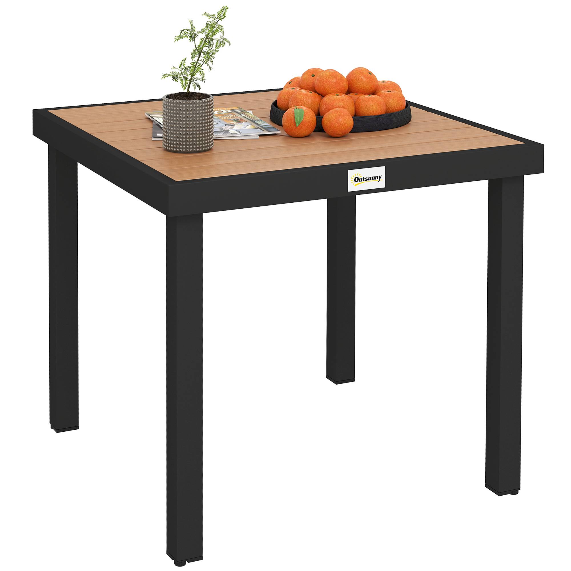 Table de jardin en plastique, 78 x 78 x 74 cm, résistante aux intempéries, structure en aluminium ; table de buffet, table de camping pour 4 personnes - Image 1