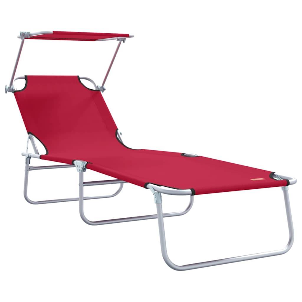 Transat Rouge Polyester 58 x 188 x 77 cm 2 pcs - PANGIVO - Image 4