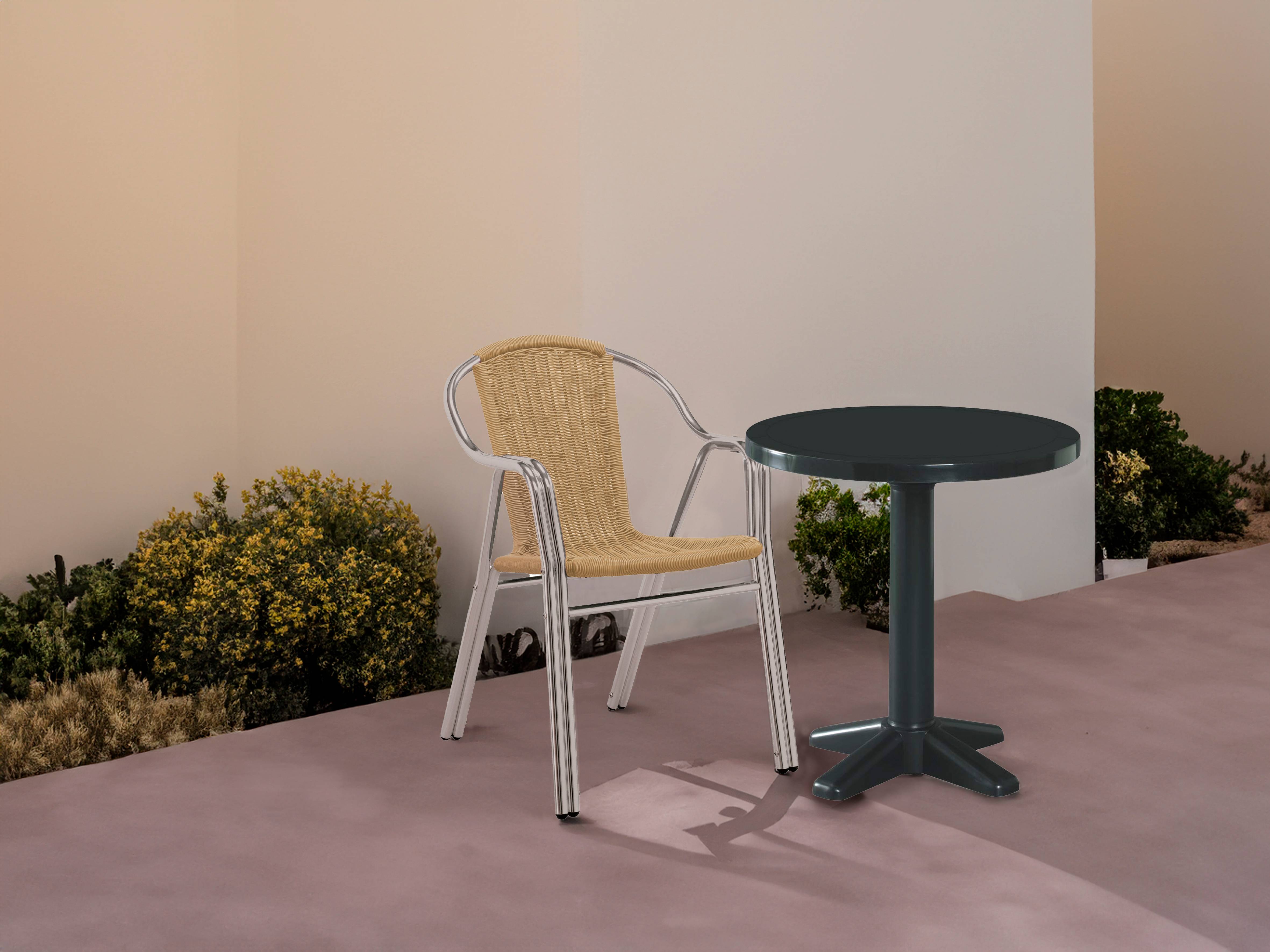 Table ronde extérieure Ø60 anthracite BANYOLES garbar - Image 7