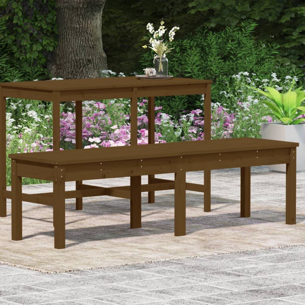 Maison Chic - Banc de jardin - Banc d'extérieur - Banquette à 2 places marron miel 159,5x44x45cm bois de pin - Image 3