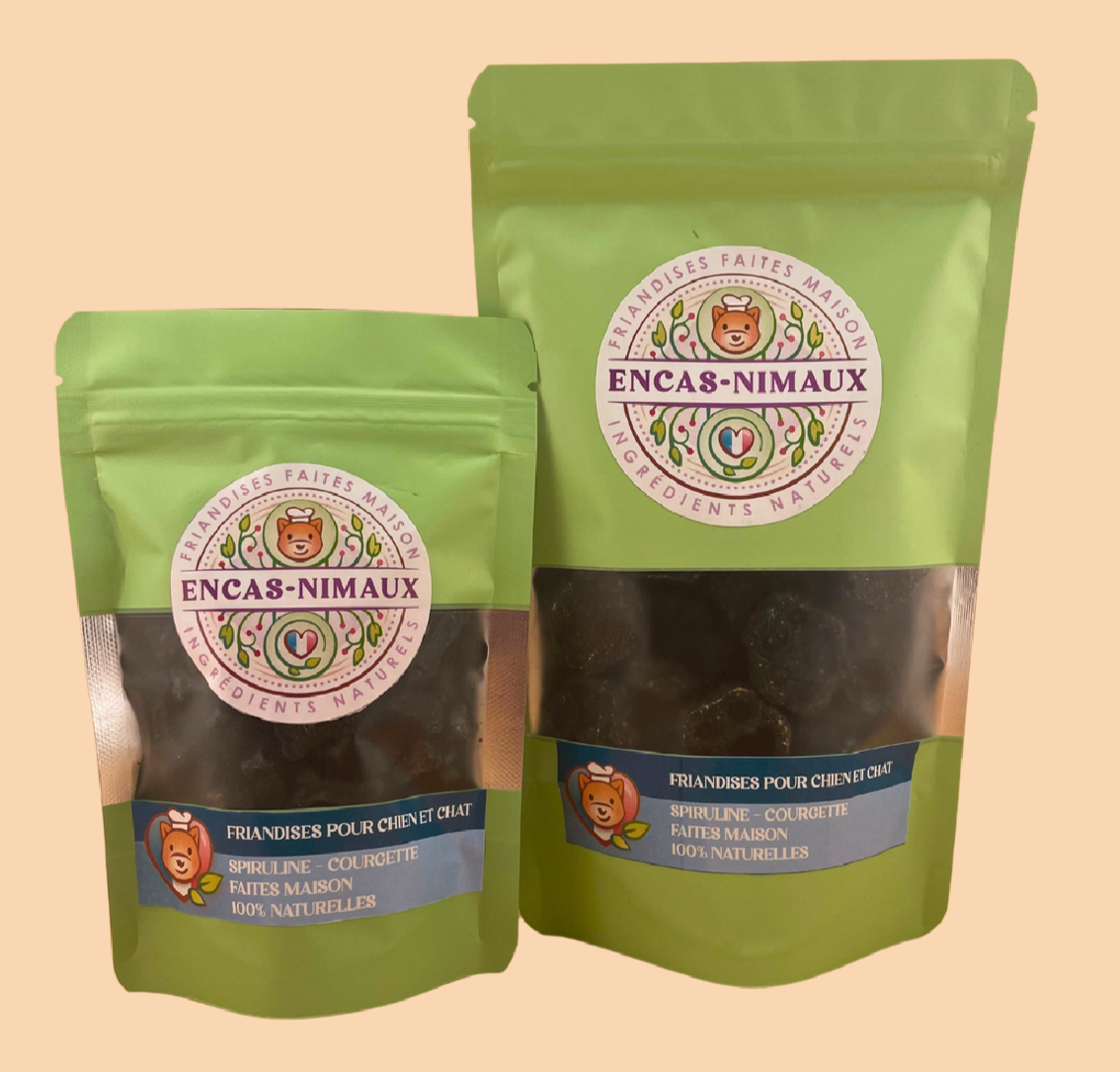 Encas-Nimaux - Friandises Naturelles Végétales Spiruline & Courgette - Image 1