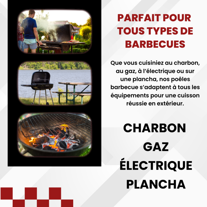 Autre - VENTEO Poêle Barbecue Inox avec Poignée Ergonomique Amovible | Grille BBQ en Acier Inoxydable Résistant - VENTEO - Image 5