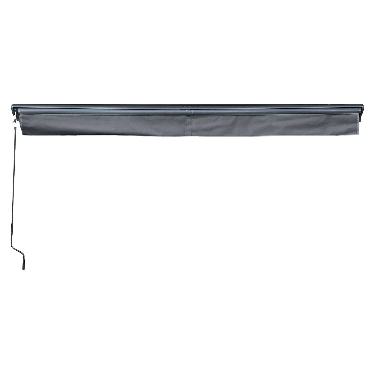 Happy Garden - Store banne SAULE 2,95 × 2,5m avec semi-coffre - Toile anthracite et structure grise - HAPPY GARDEN - Image 6