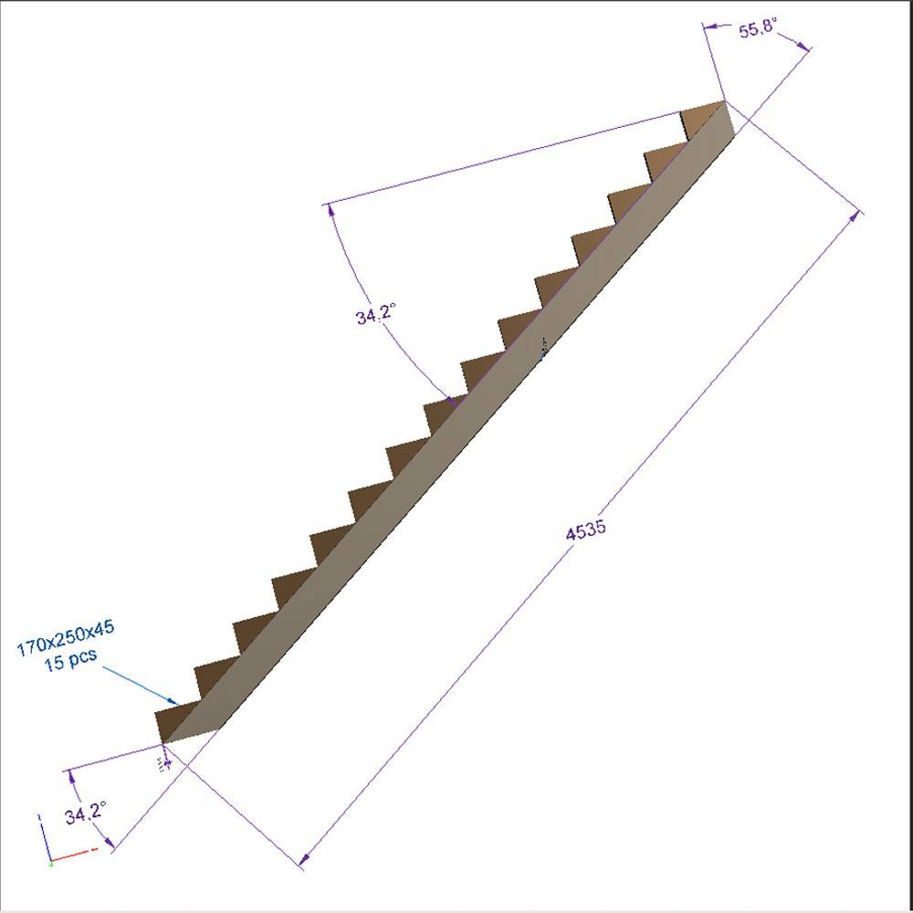 Escalier Bois Exterieur - 15 Marches - Largeur : 80 cm - Marches découpables - Sans Contremarches - Pin du Nord - Image 5