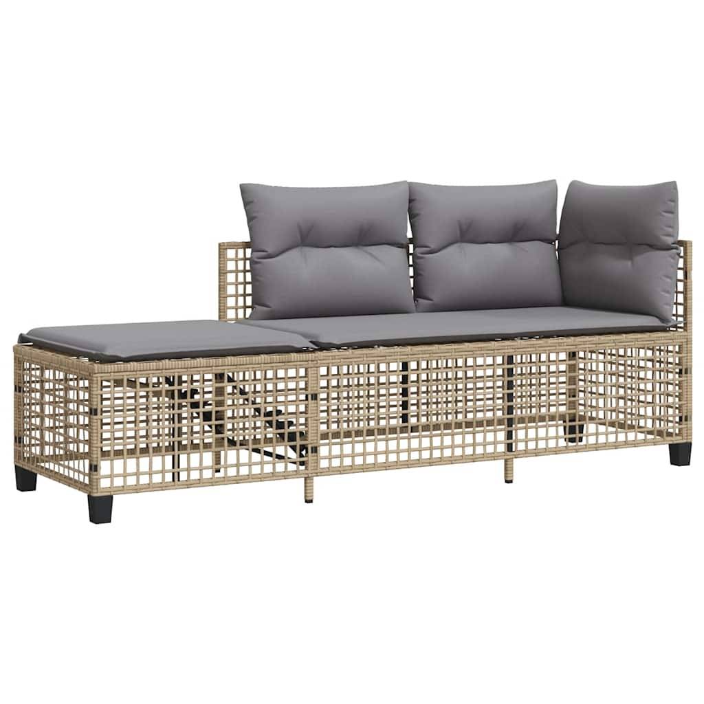Salon de jardin d'angle avec coussins 3 pcs | Mobilier d'extérieur mélange beige rotin Maison Chic - Image 4