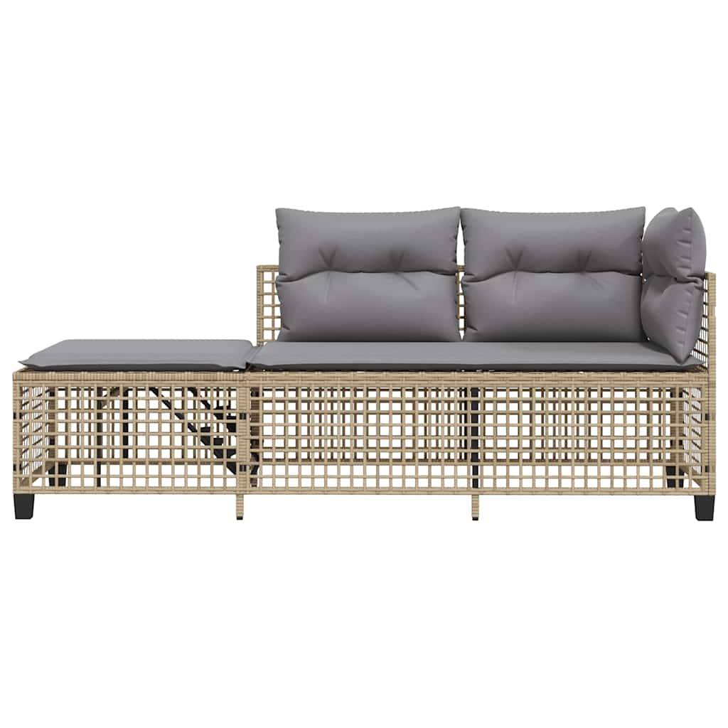 Salon de jardin d'angle avec coussins 3 pcs | Mobilier d'extérieur mélange beige rotin Maison Chic - Image 5