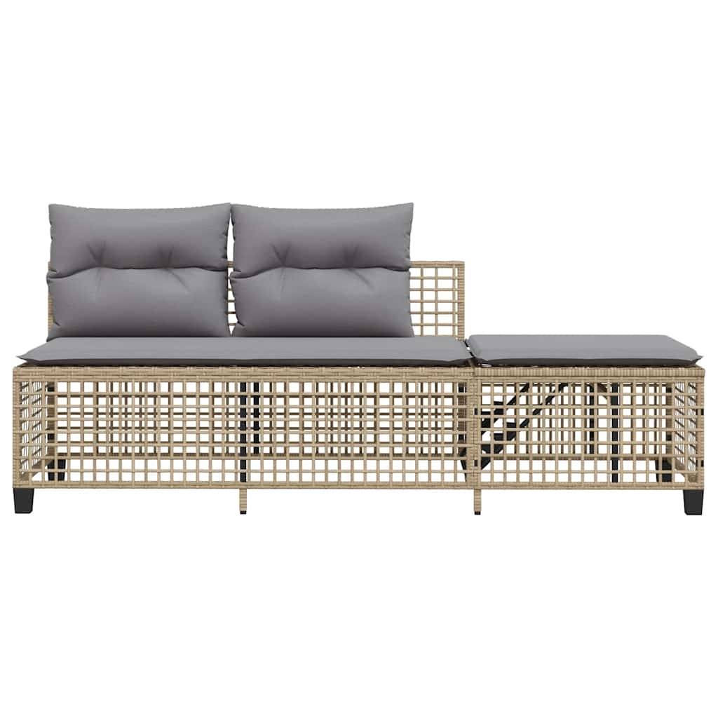 Salon de jardin d'angle avec coussins 3 pcs | Mobilier d'extérieur mélange beige rotin Maison Chic - Image 7