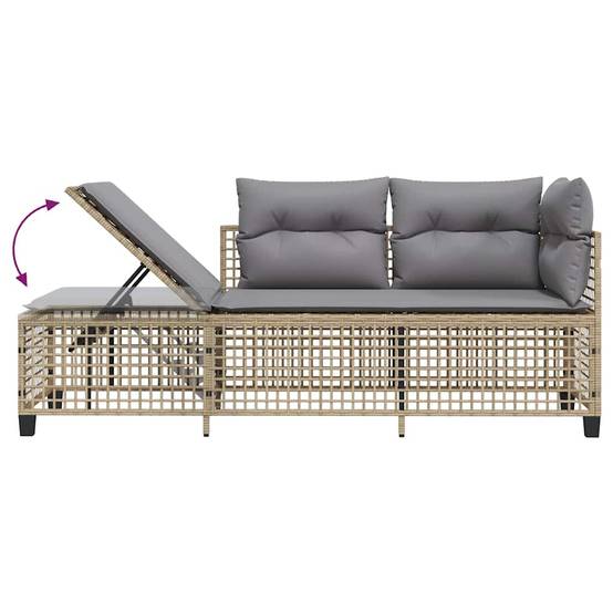 Salon de jardin d'angle avec coussins 3 pcs | Mobilier d'extérieur mélange beige rotin Maison Chic - Image 10