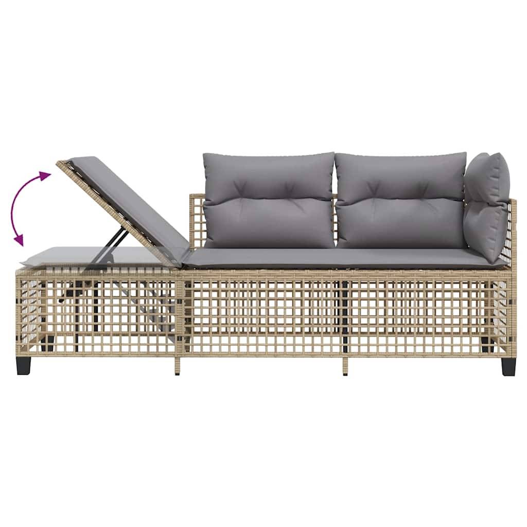 Salon de jardin d'angle avec coussins 3 pcs | Mobilier d'extérieur mélange beige rotin Maison Chic - Image 10