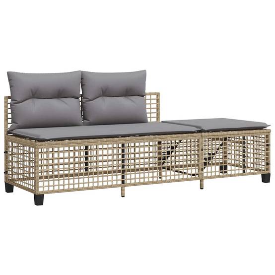 Salon de jardin d'angle avec coussins 3 pcs | Mobilier d'extérieur mélange beige rotin Maison Chic - Image 6