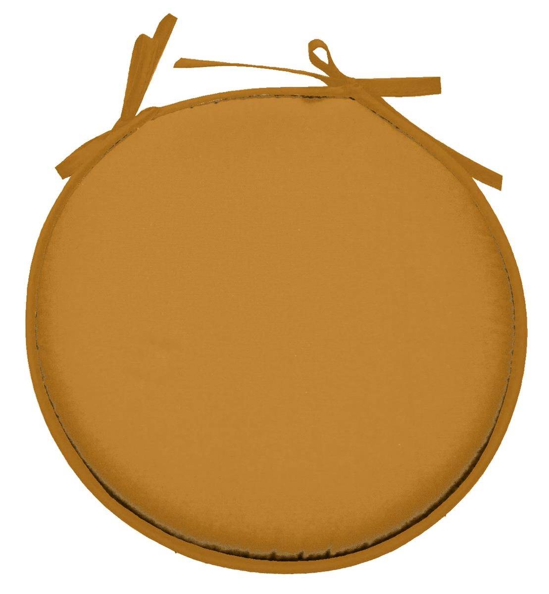 Galette de chaise ronde Unie Pop color 40 cm Curry - Image 1